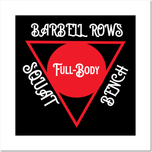 Squat Bench Barbell Rows Full Body Exercises Posters and Art